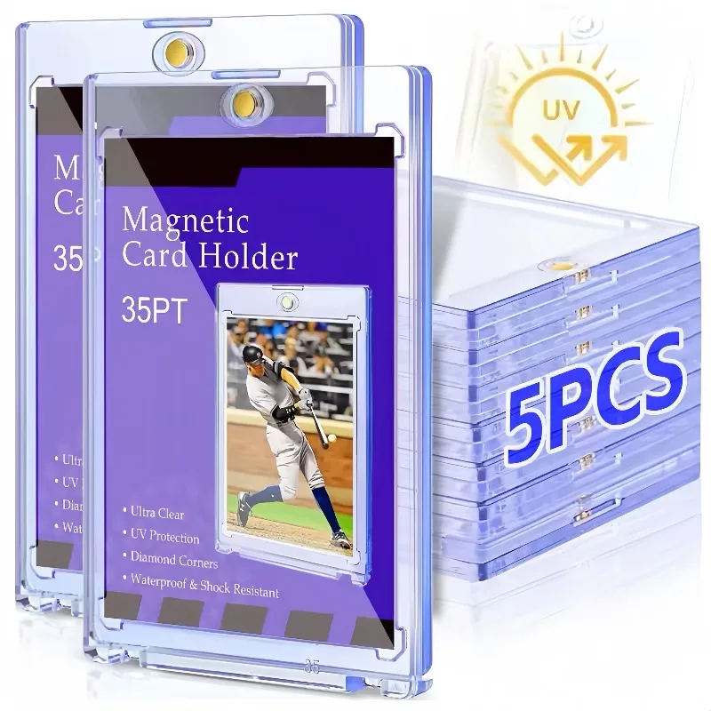 Magnetic 35PT One Touch Holder UV Photocard Trading Cards Full Cover Display Case for Kpop Photocard Sport Card Clear Holder