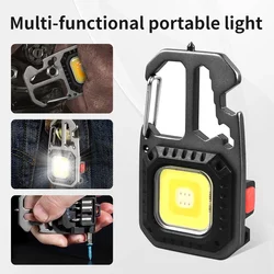 Ultra Small Mini LED Light Rechargeable Keychain Light Outdoor Camping COB Work Light Portable Pocket Wrench Screwdriver