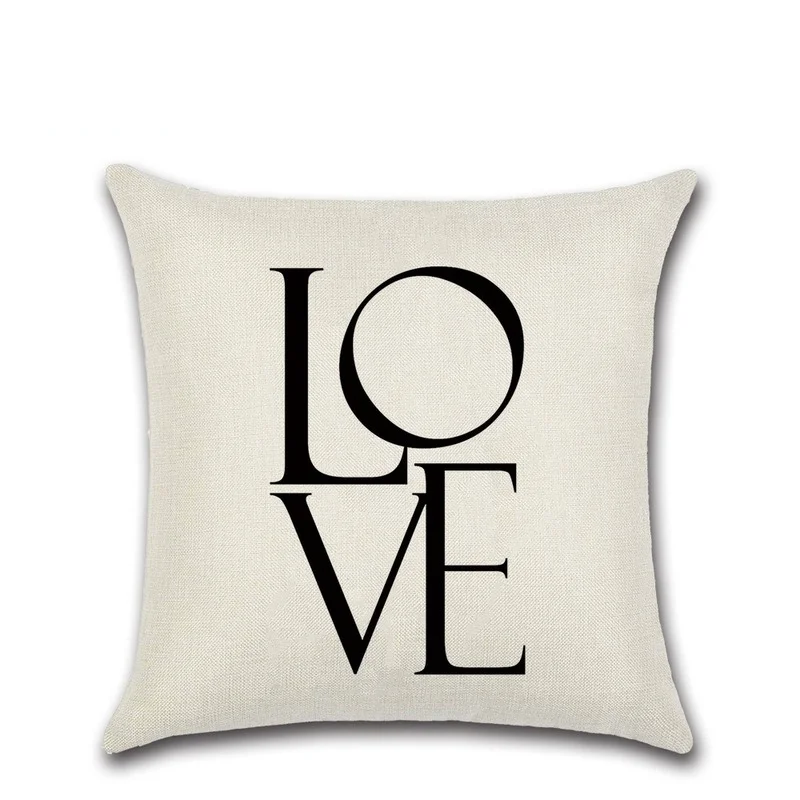 new love home combination pillowcase proverb font linen digital printing pillow cover