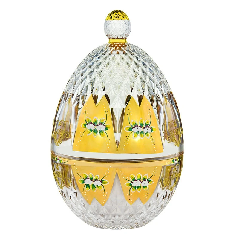 Crystal glass light luxury enamel flower home decoration fork and spoon storage set
