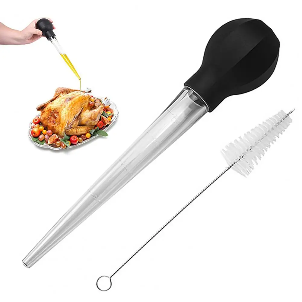 Practical with Cleaning Brush Large Scale Cooking Chicken Turkey Poultry Baster Syringe Turkey Baster Tube Pump Roasting