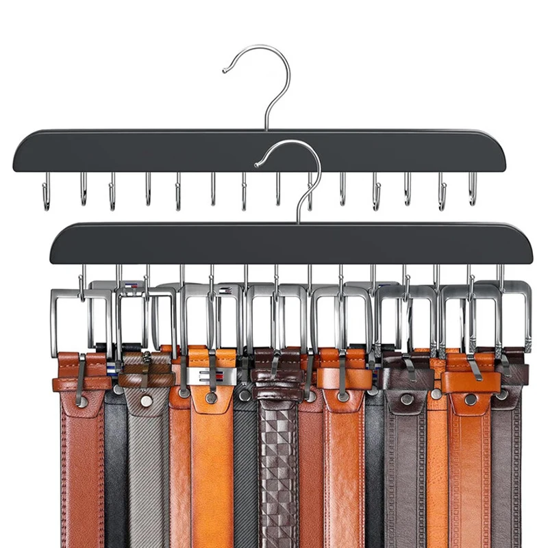 

Wooden Tie Hangers Belt Rack Women Storage Hangers for Scarf Organizer Hooks Men Home Wardrobe Accessories