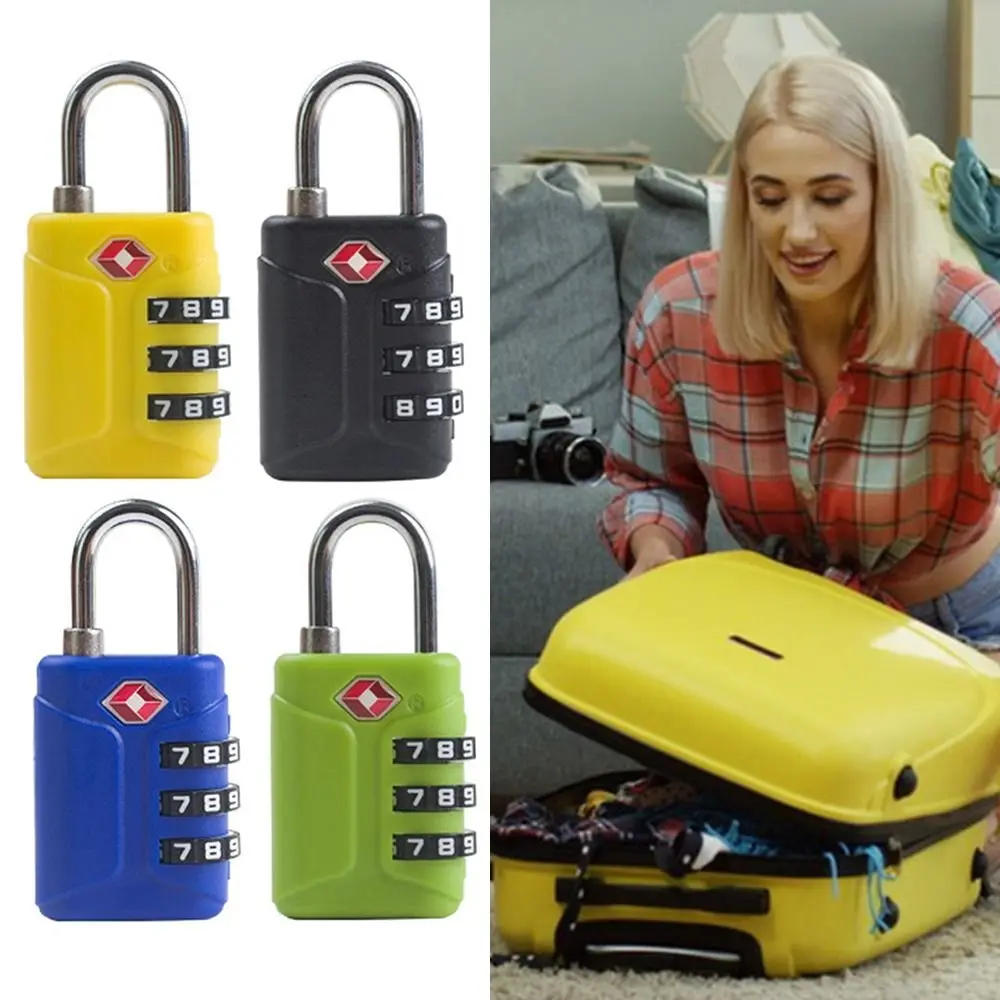 Portable TSA 3 Digit Combination Lock Security Tool Cabinet Locker Customs Password Lock Padlock Anti-theft Lock Travel