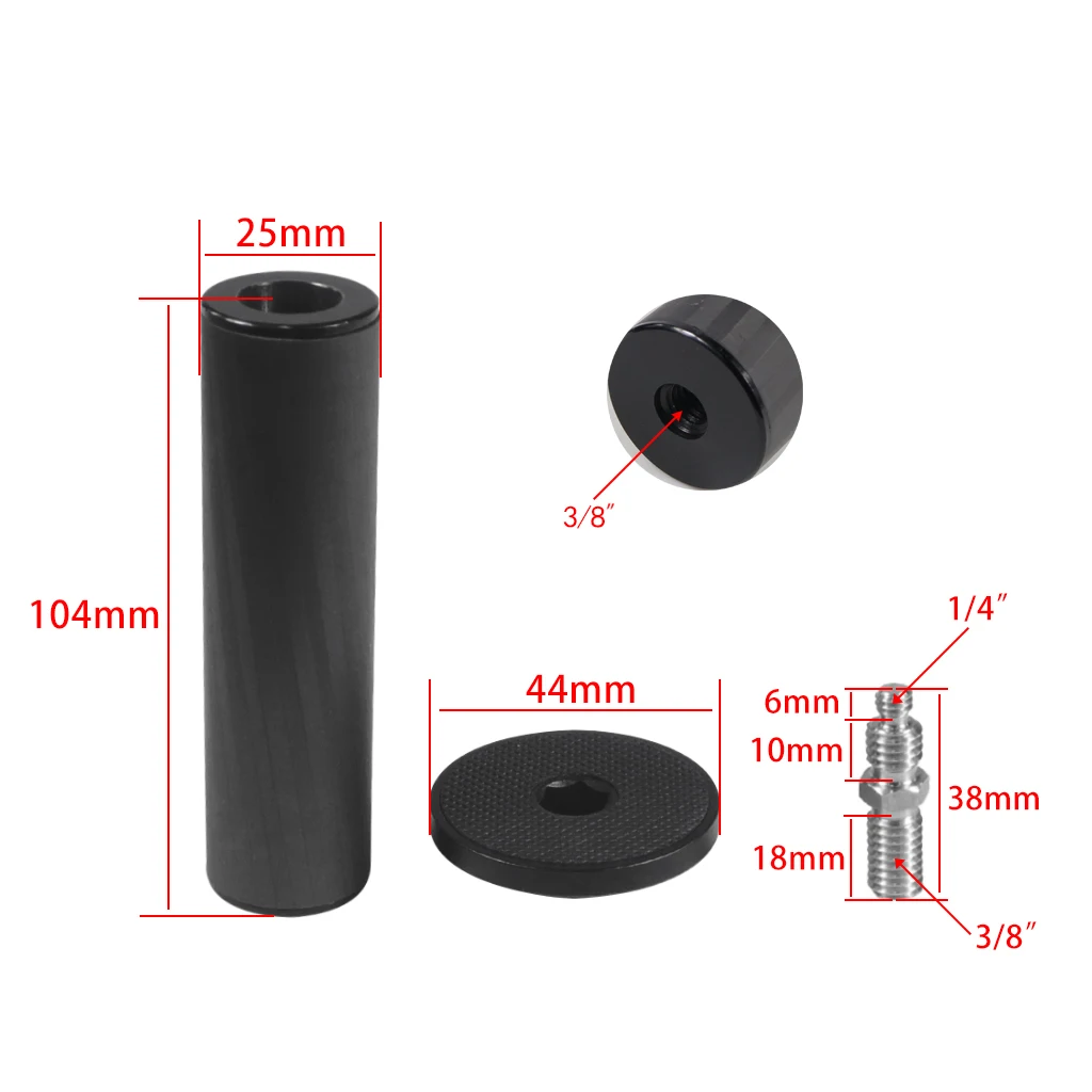 Mid-Axis Carbon Fiber Einbeinstativ Pole Zubehör Stativ Center Shaft Verlängerung Stange 3/8 zoll Loch SLR Kamera Stabilisator Griff grip – Detail 1