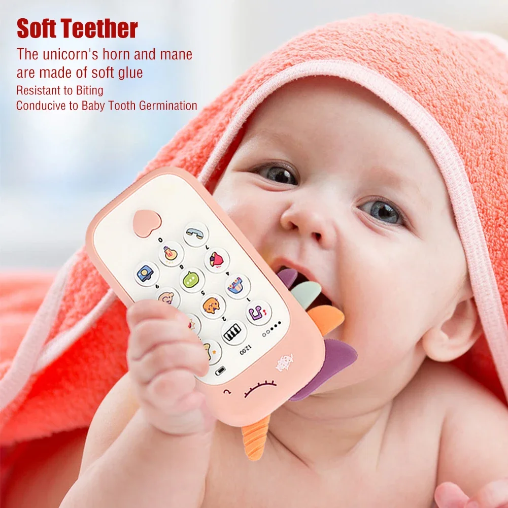 Multifunctional Simulation Phone Kids Infant Early Educational Toy  Music Sound Telephone Sleeping Toys With Teether Kids Gifts