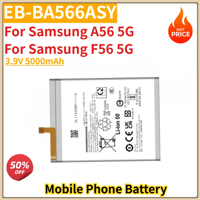 

High Quality EB-BA566ASY Mobile Phone Battery 3.9V 5000mAh For Samsung A56 5G/F56 5G Brand New Replacement Battery