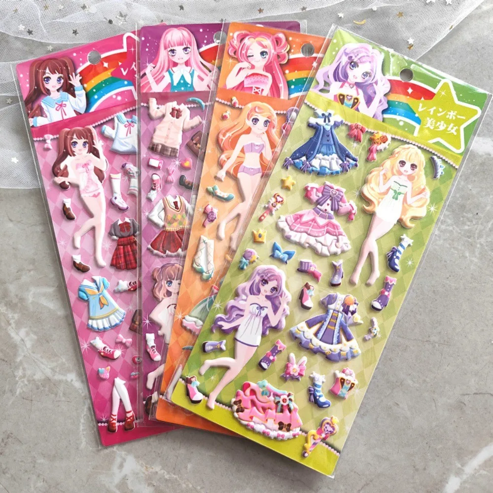

Soft EVA Bubble Foam Princess Dress-Up Stickers (4 Styles)High-Quality Reusable No-Residue Stickers Golden Memory Stickers Store