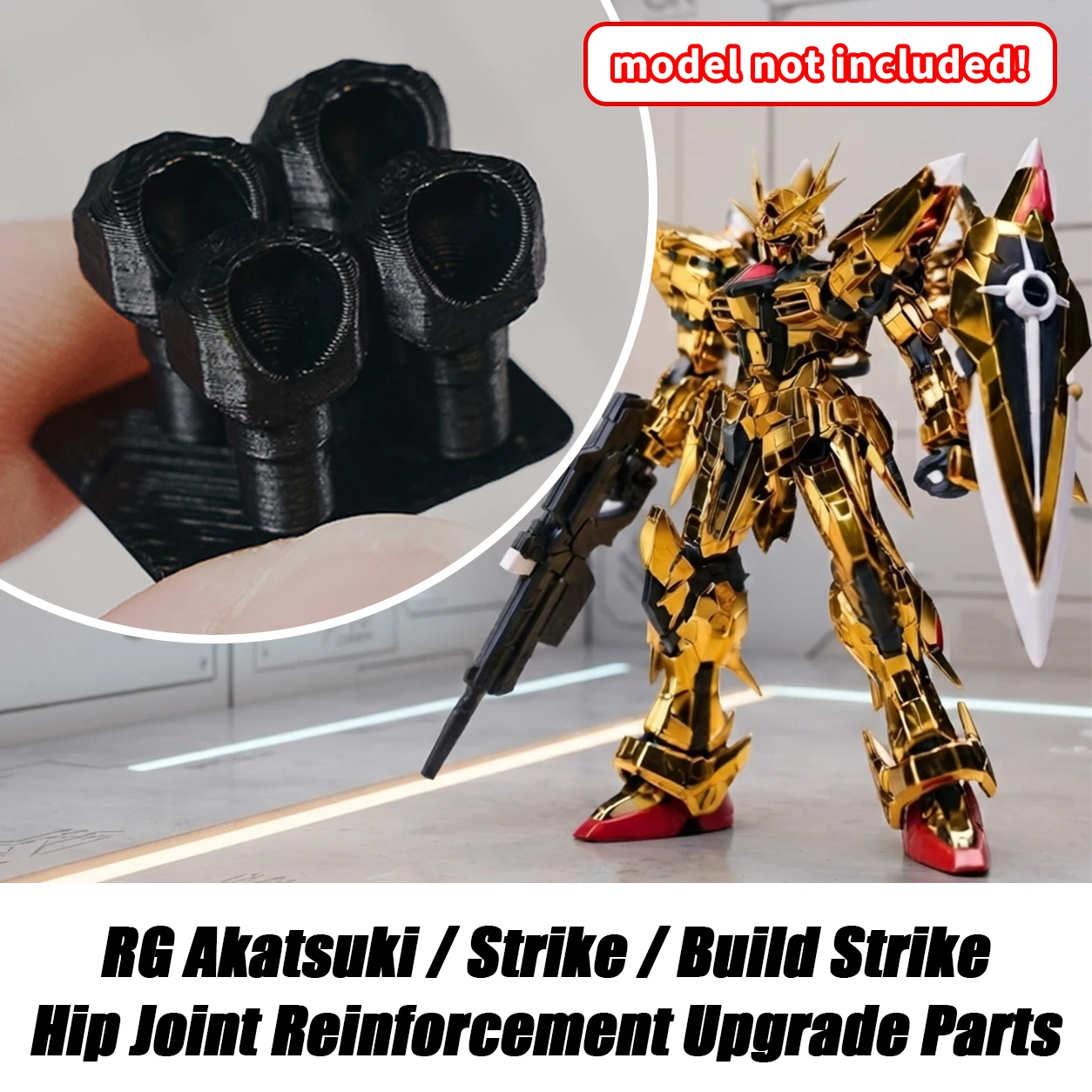 3D Printed Hip Joint Shoulder Reinforcement Replacement Parts Universal Model Accessories for RG Akatsuki Strike Build Strike