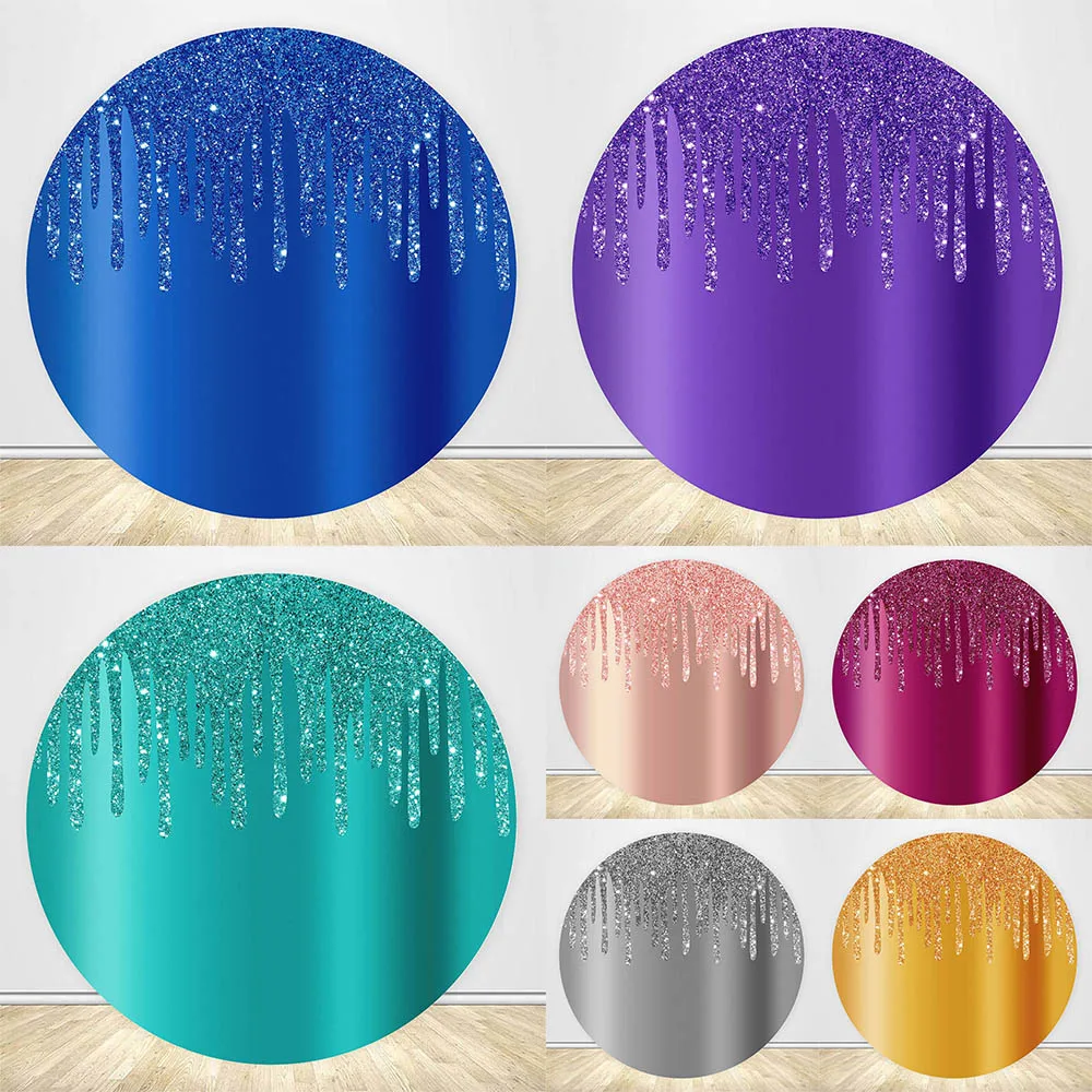 

Mocsicka Round Backdrop Decoration Glitter Tassel Newborn Birthday Baby Shower Photo Background Circle Covers Studio Photography