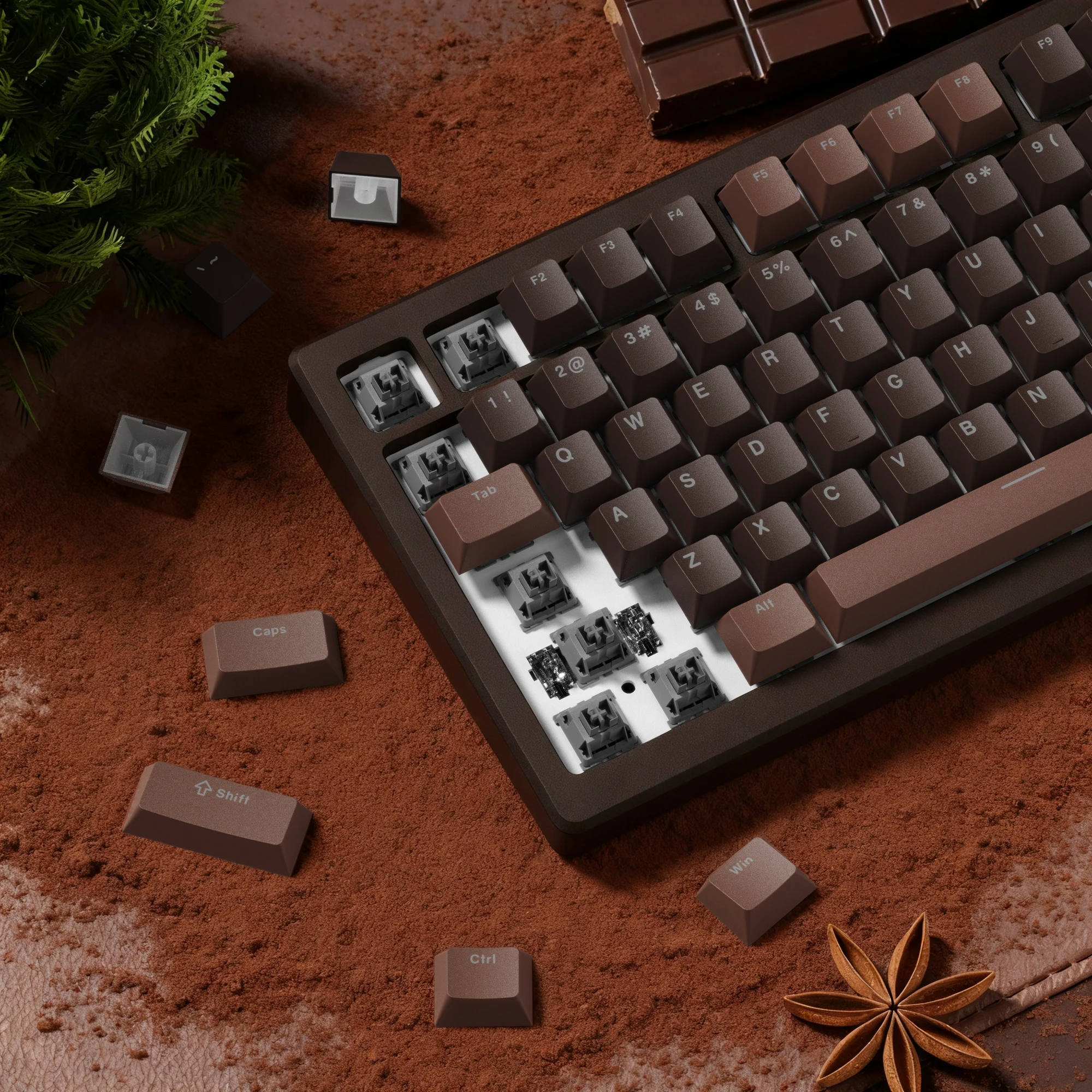140 Keys Chocolate PBT Keycap RGB Shine Through Double Shot Keycaps Cherry Profile for MX Switches Mechanical Gaming Keyboard