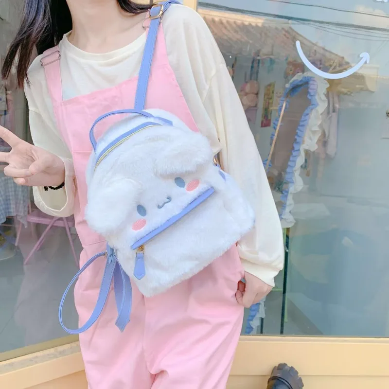 Kawaii Cartoon Plüsch Rosa Schleife My Melody Girl Rucksack Große Kapazität Student Niedlich Cinnamoroll Rucksack