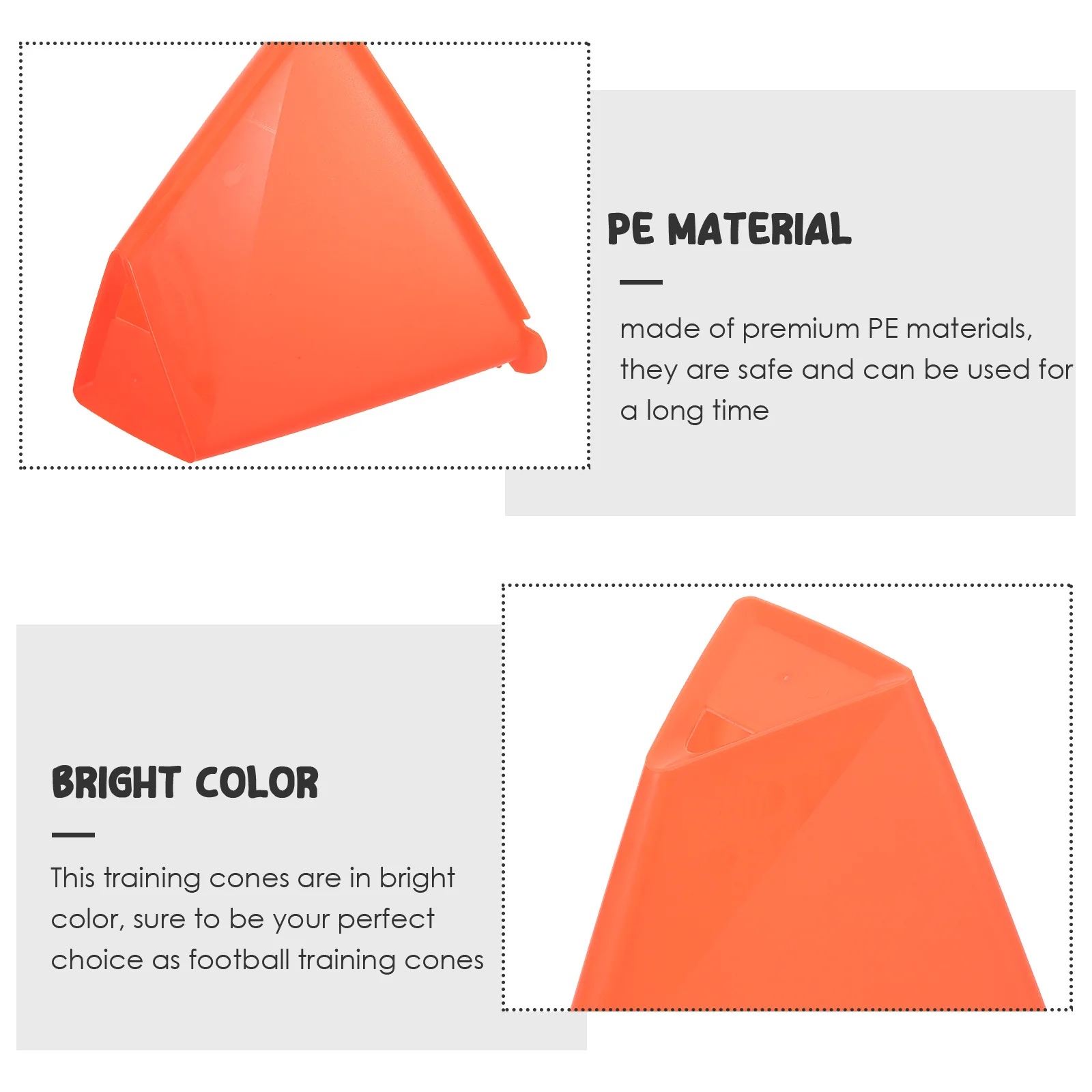 Coni da calcio PE rossi da 6 pezzi per allenamento di agilità, trapani da calcio, triangolo sportivo, secchielli per marcatura, ostacoli, cono, ostacoli