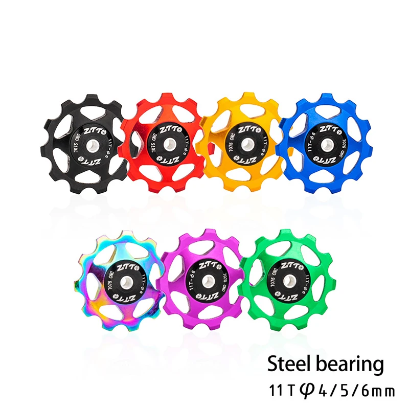 Metal Bearing MTB Road Bike Rear Dial Guide Wheel 11T Guide Wheel Aluminium Alloy Derailleur Guide Wheel image 3