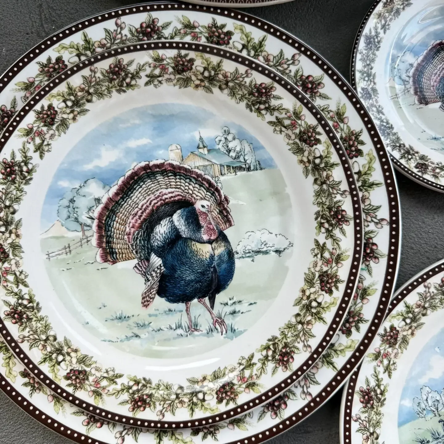 Turkey series plate ceramic underglaze color turkey traditional festival illustration style