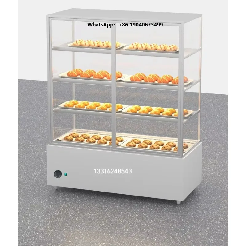 Commercial Vertical Insulated Right-Angle Air-Heated Egg Tart Pizza Display Cabinet Front-Opening Design for Cooked Food xyl