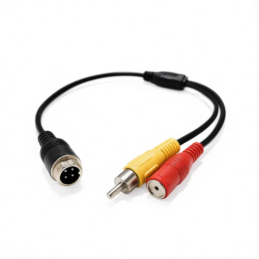 High Stability Aviation Plug To RCA Audio Video Signal Converter Cable Pure Copper Connector For Security CCTV Camera