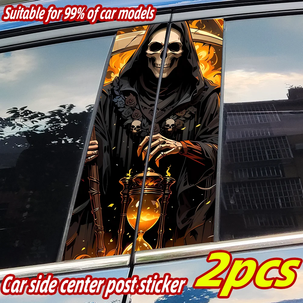 

Sickle Skull Car Sticker Car B-pillar Vinyl Decal Waterproof Auto Center Pillar Sticker Cover Scratches Vehicle Decor Accessorie