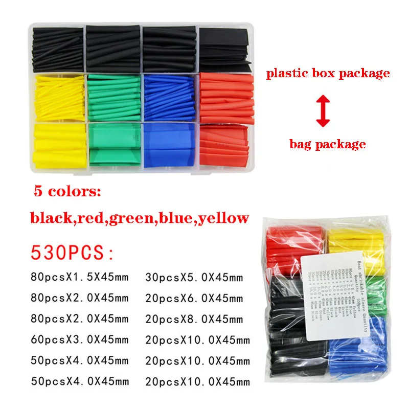 328pcs Heat-shrinkable tube Heat Shrink Tube Electrical Connection Wire Organizer insulation Sleeving wire connector