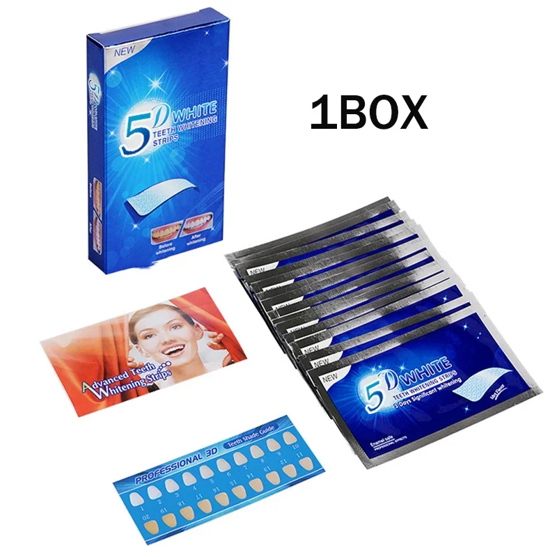 5D Whitening Tanden Stickers 7/14 Pairs Gel Whitening Strips Vlekken Verwijderen Mondhygiëne Zorg Strip Tandheelkundige Bleken Gereedschap Tanden