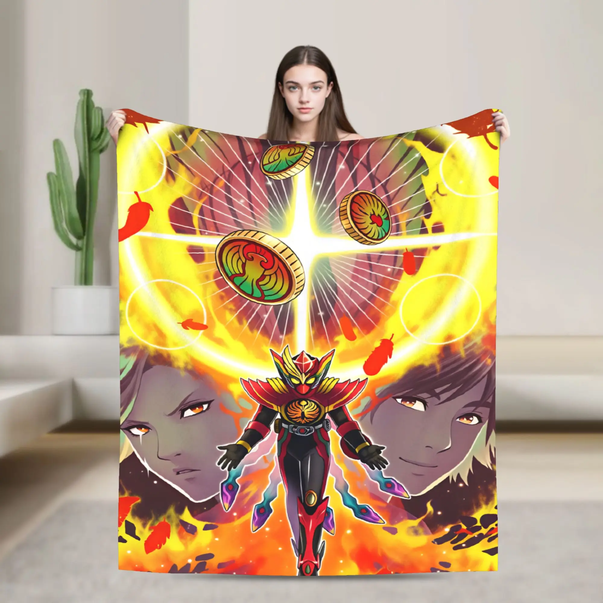 Kamen Riders Flannel Blanket Winter  Soft Durable Throw Blanket for Boy Girl Couch Chair Fluffy Bedspread Sofa Bed Cover