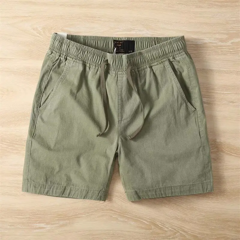 

Summer Thin Pure Cotton Workwear orts Mens American Retro Waed Slim Fit Casual Spor Utili Pants Youth Faion Trend