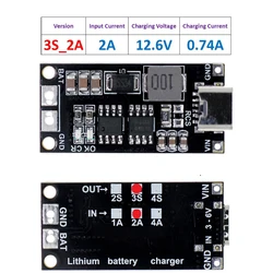 C타입 BMS 리튬 배터리 충전 보드, 스텝 업 부스트, 리튬-Po 폴리머, USB C, 8.4V, 12.6V, 16.8V, 2S, 3S, 4S, 1A, 2A, 4A, 18650, 21700, 3.7V