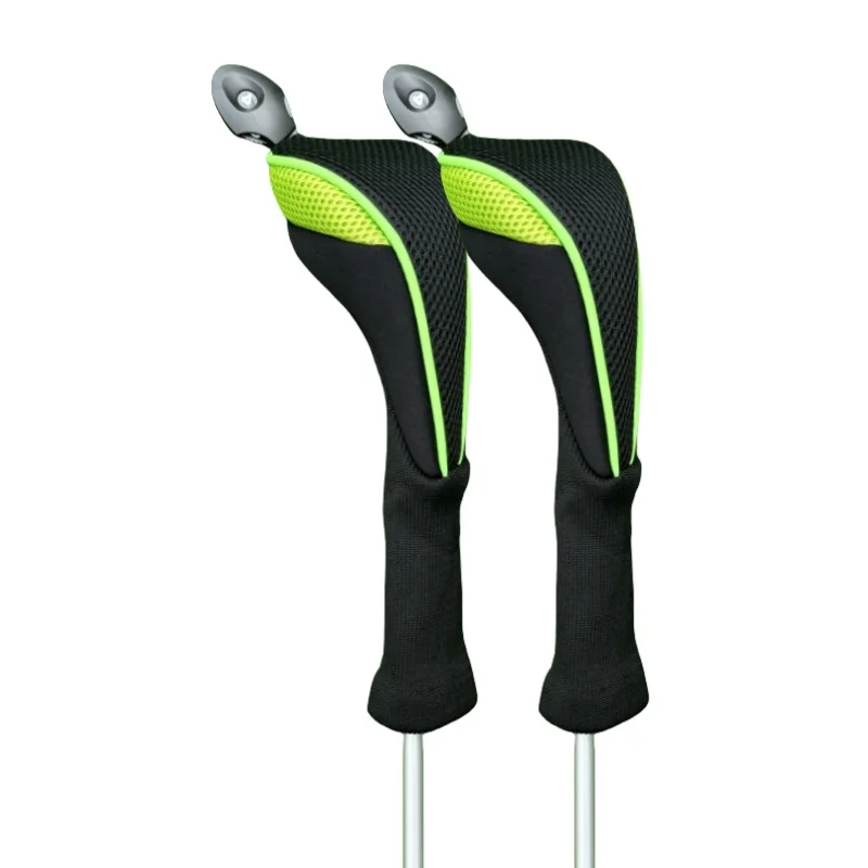 2 قطعة غطاء الرأس الهجين جولف طويل الرقبة الهجين رئيس يغطي UT نوادي الغولف يغطي 2 قطعة اللون الأخضر