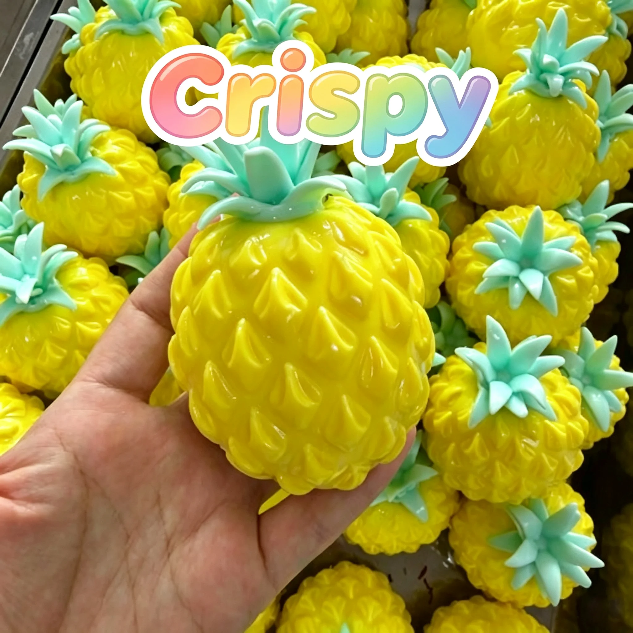 Handmade Ball Crunchy Colorful Pineapple Stress Ball Crunchy Squeeze Ball Squishy Toy Fidget Toy ASMR Sensory Anti Stress Toys