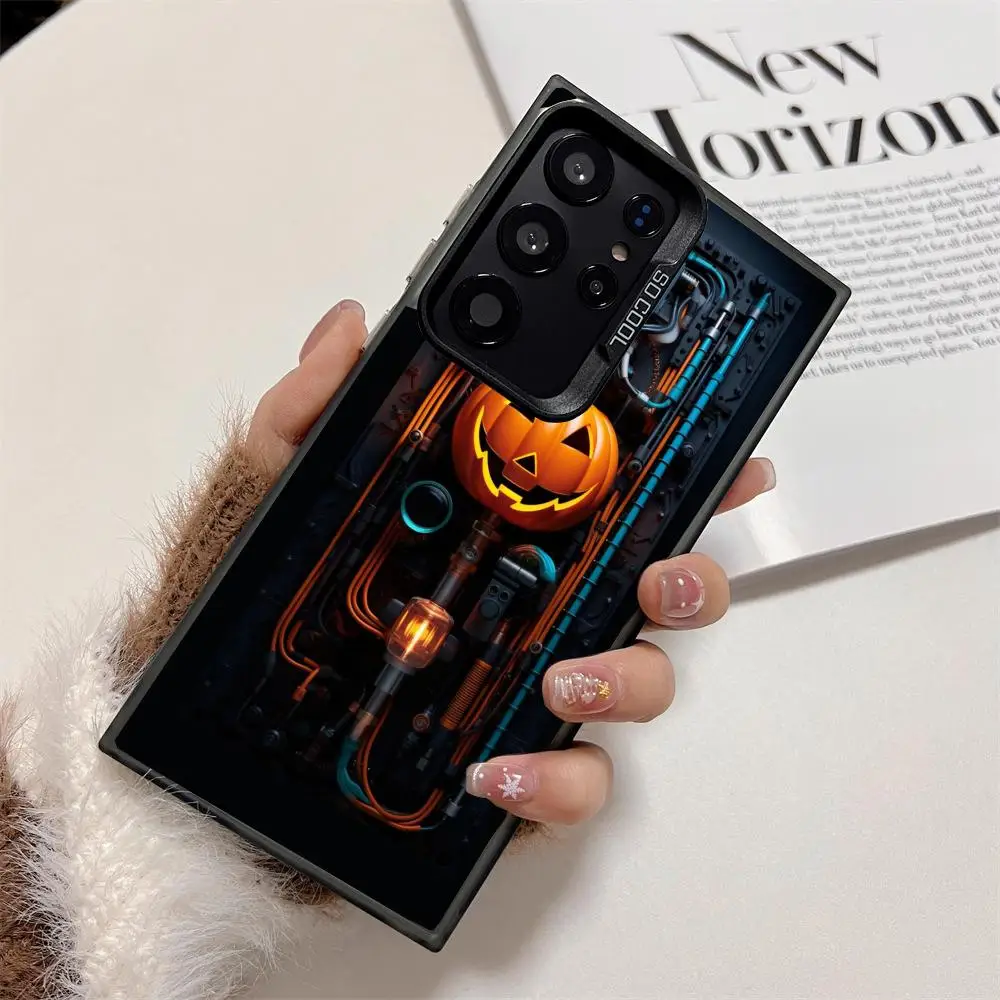 

Pumpkin current case for Galaxy S25 S24 S23 S22 S21 S20 Ultra/ FE/Plus shock-proof rear cover anti-fingerprint