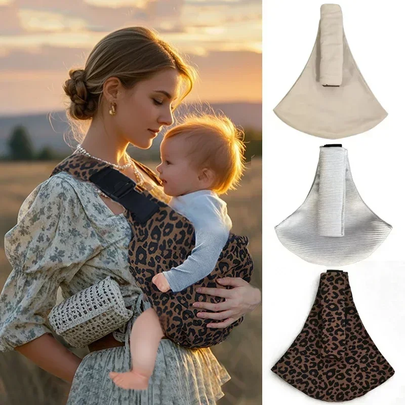 New Baby Going Out Portable Safety Carrier Simple Leopard Pattern Front Hug Type Back Baby Out of The Baby Artifact Waist Stool