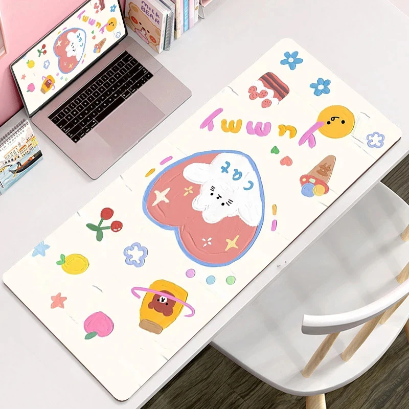 Cute Bear Large Mousepad Anime Gamer Mousepads Keyboard Mat  Desks Rug Kawaii Pc HD  Desk Mats  Company  Mouse Pad for Gift