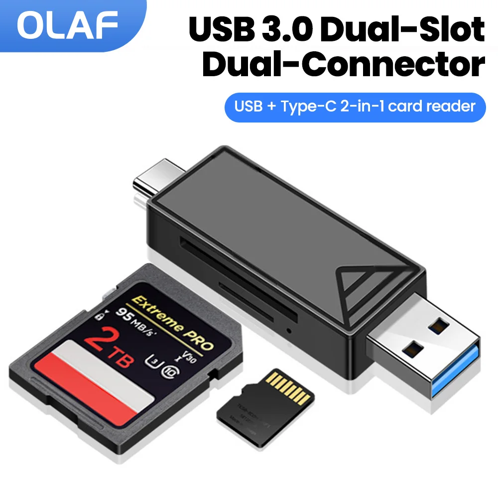 

2 in 1 Card Reader USB Type C To TF SD Card Reader USB 2.0 3.0 High-Speed Transfer Memory Card Adapter For iPhone 16 17 Sumsung