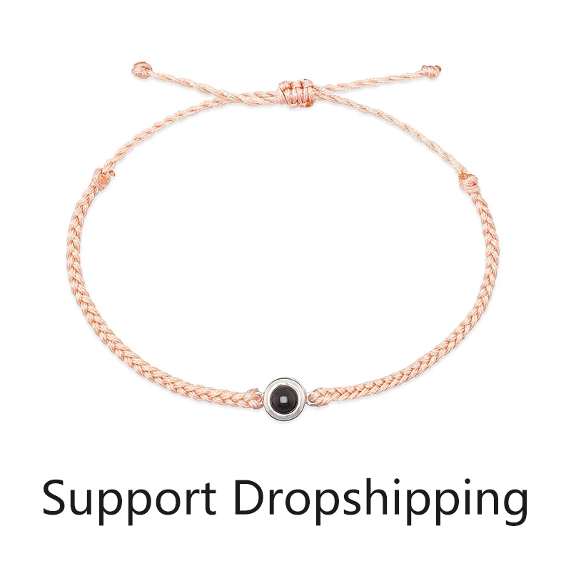 New Style Photo Custom Projection Bracelet Personalized Circle Hand Made Adjustable Bangles Birthday Wedding Gifts For Family