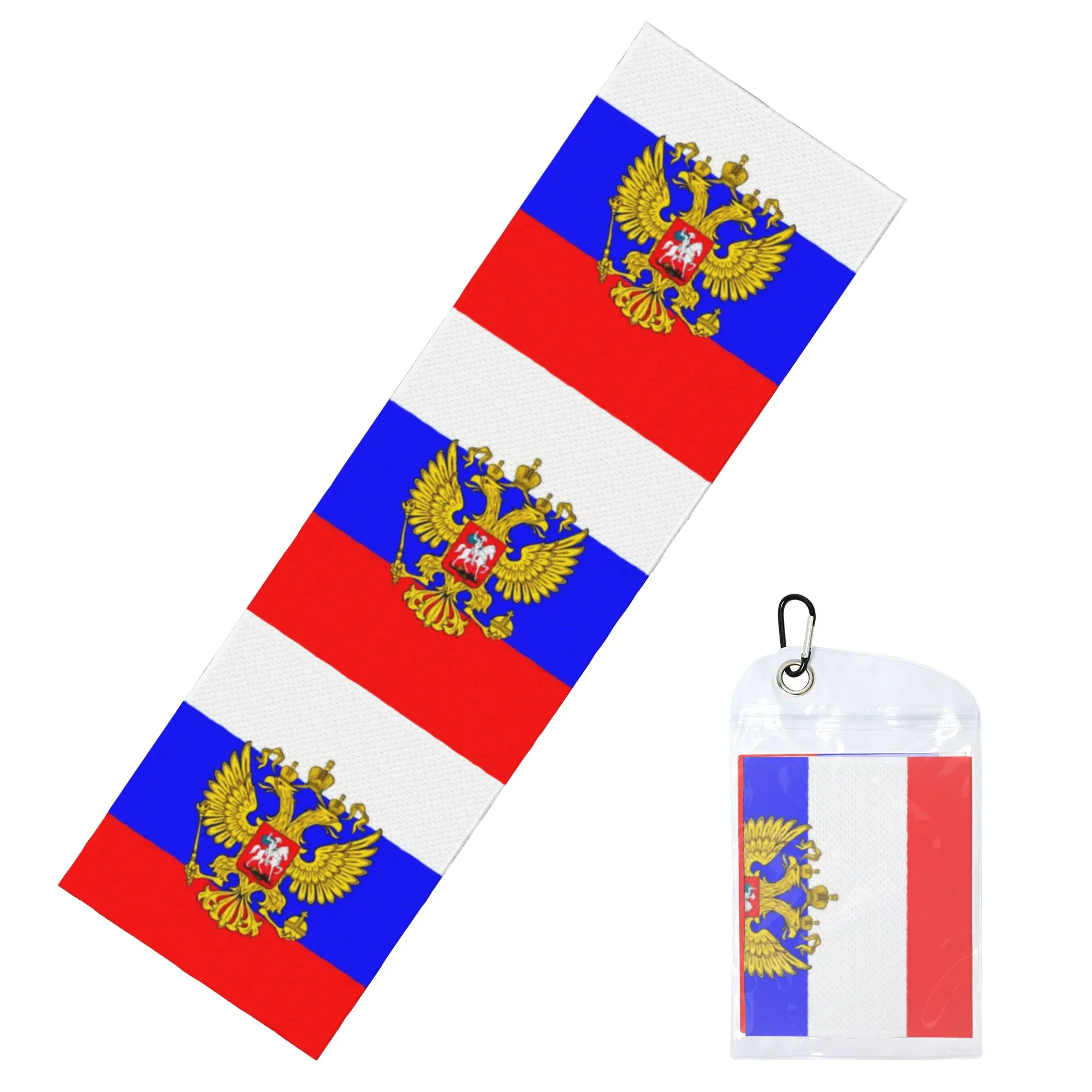 Russia Flag Ensign Coat Of Arms Eagle Cold Exercise Towel  Yoga And Fitness Running Outdoor Activities Travelling Camping Towels