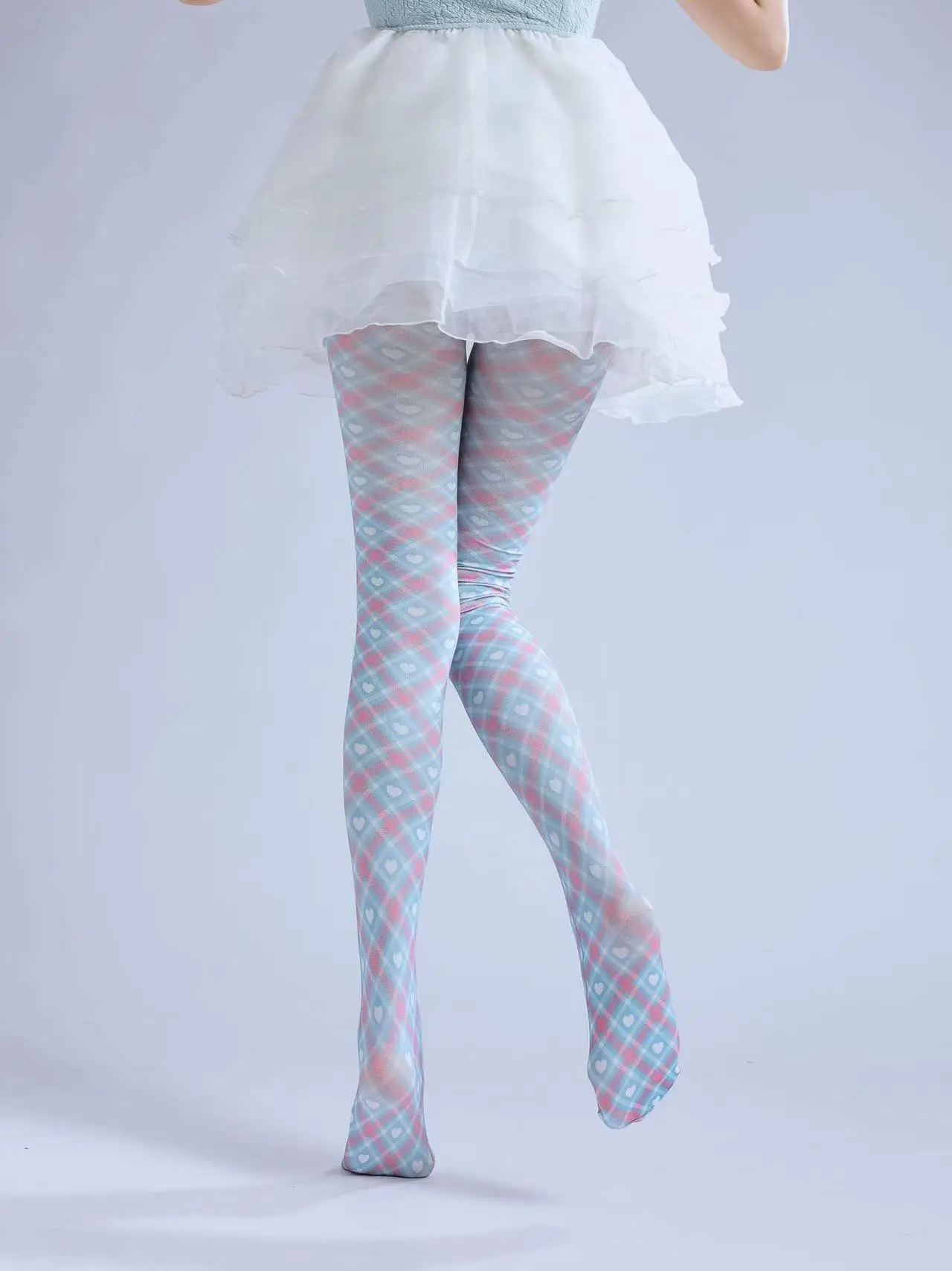 لباس داخلي شبكي مطبوع على الطراز البريطاني للبنات ، بنطلون ضيق بنمط فاخر ، Yards مع جوارب ، لون أحمر صافي