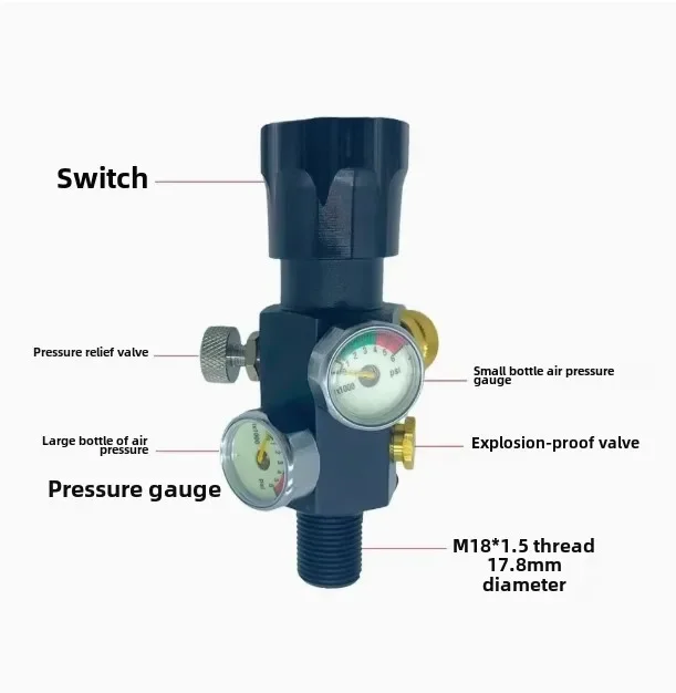 M18 * 1.5 double display gas cylinder valve 300Bar high pressure gas cylinder valve quick joint integrated valve