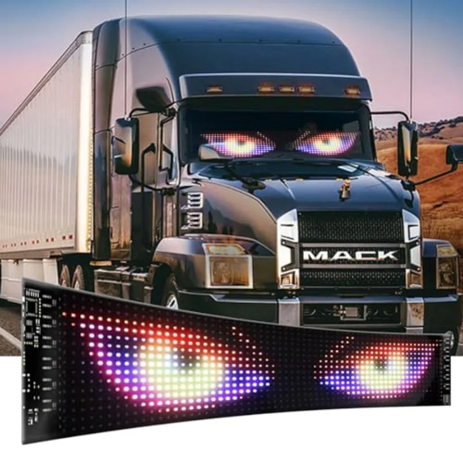 

Devil Eyes Light for Cars 35.4''x7.6'' Large Flexible LED Display Screen Programmable Scrolling LED Sign for Windshield Dynamic