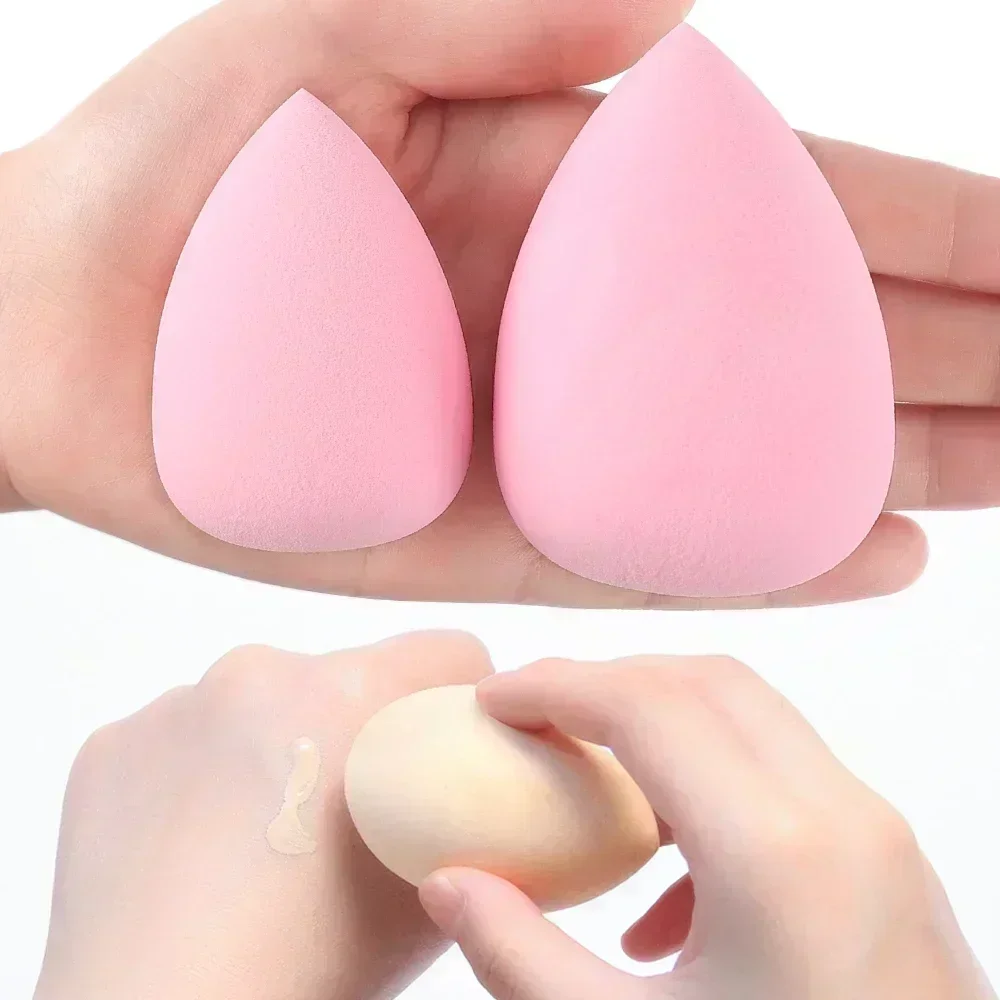 Un juego de huevos de belleza grande y pequeño, esponja cosmética con forma de gota de agua, juegos de esponjas de huevos de maquillaje súper suaves, uso en seco y húmedo, herramientas de maquillaje para mujeres