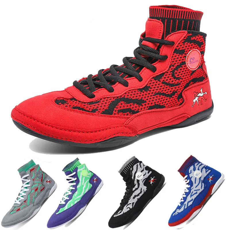 2024 New Wrestling Shoes for Men Non Slip Breathable Boxing Sneakers Wrestling Training Shoes Wear-Resisting Combat Sneakers