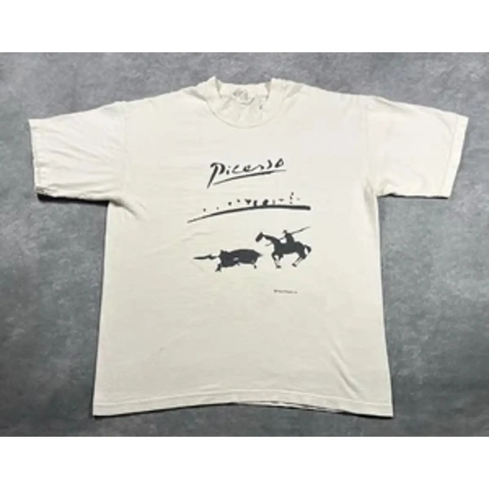 Vintage 2001 Pablo Picasso Bullfight T Shirt Medium Size Art vintage Washed Versatile Casual Top For Everyday Wear fashion
