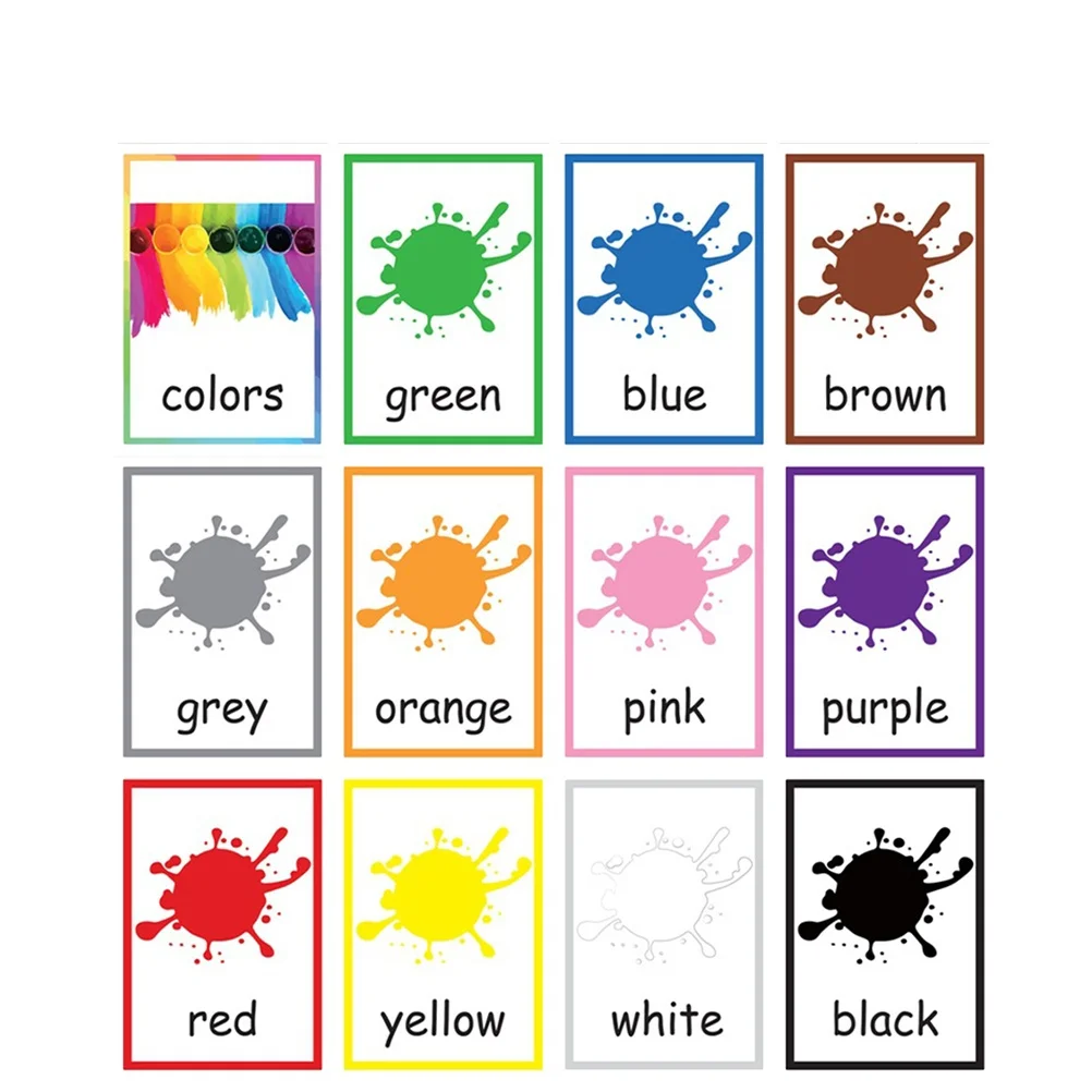 English Words Flash Cards Colorful Waterproof For Kids Memory Matching Game Learning Early Educational Puzzle Cognitive