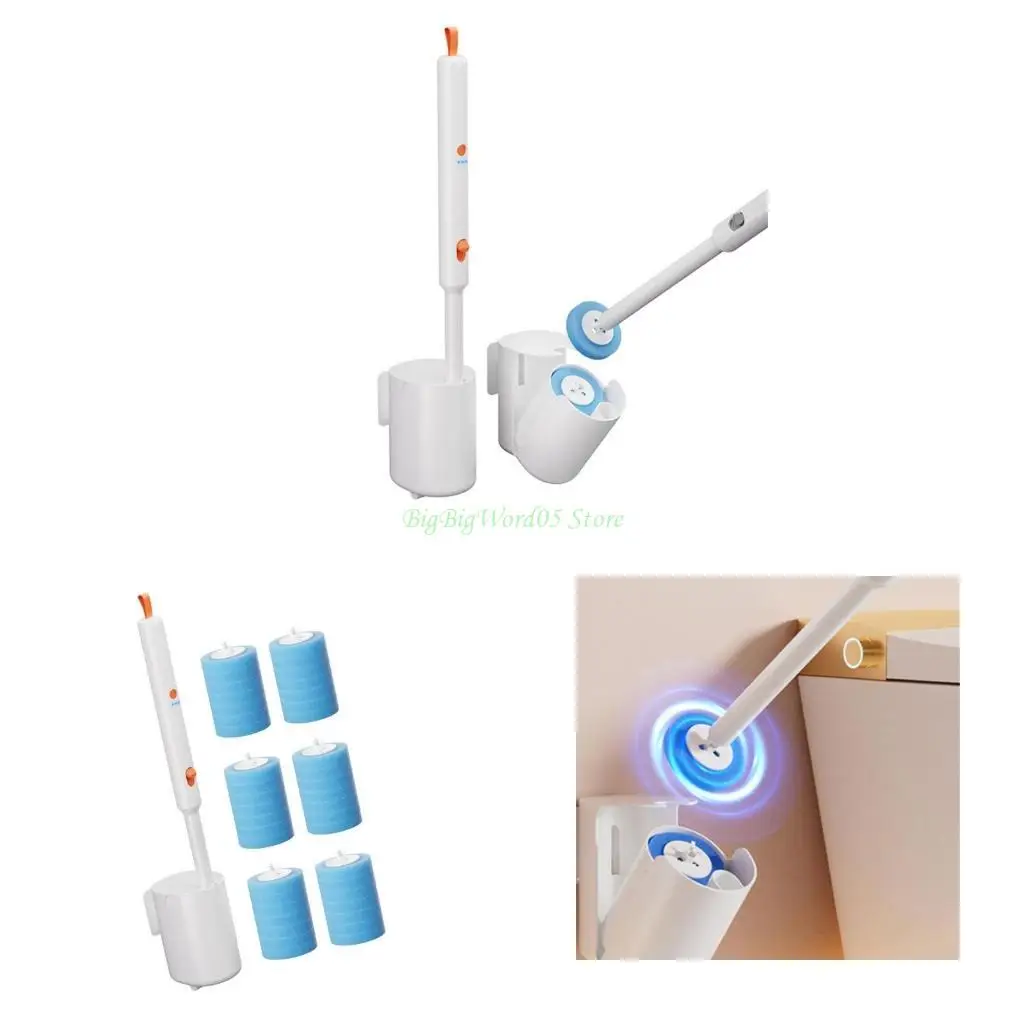 

24TE автоматическая электрическая туалетная щетка Полное покрытие чистое настенное одноразовое головка