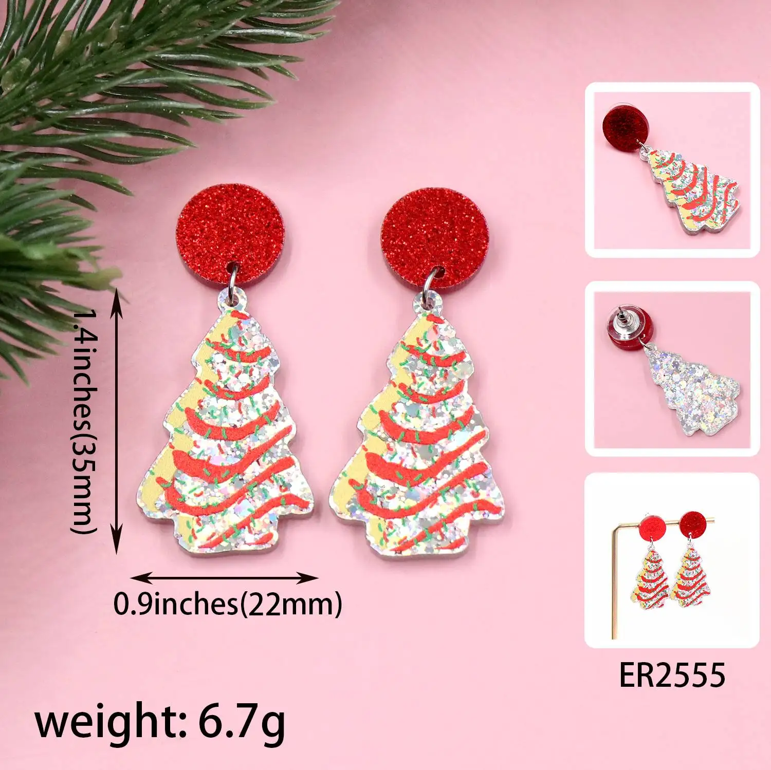 تخصيص عيد الميلاد استرخى أقراط القط hohoho سانتا سترة قبيحة شبح أنت خطيرة كلارك الاكريليك مجوهرات للنساء