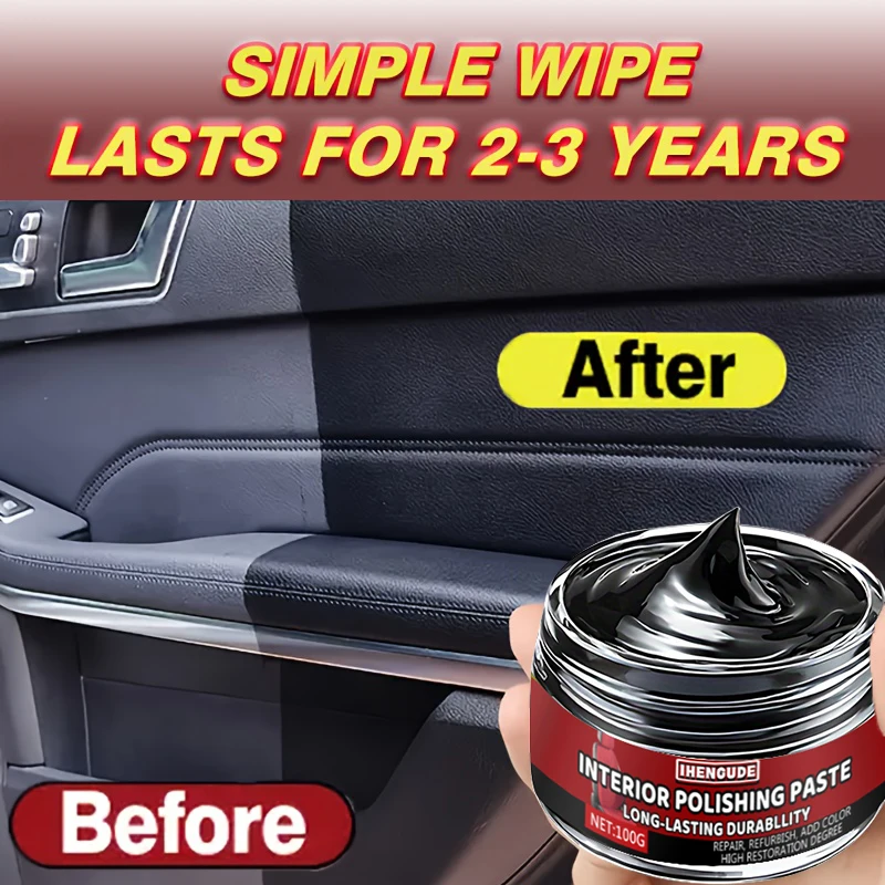1 Piece of 100g Tire Polishing and Protection Paste - Long-Lasting Car Shine Enhancer, Makes Tires More Firm, Gives Tires and Rims a More Durable Shine, a Must-Have Product for Car Owners
