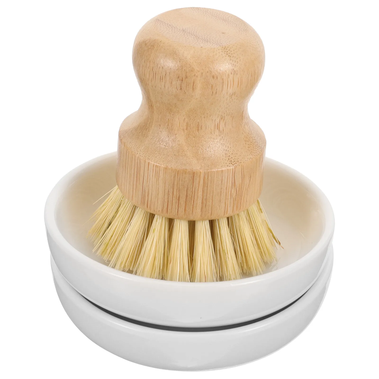 1Set Sustainable Wood Dish Brush Kitchen Cleaning Brush Heavy Duty Bristles for Non Stick Cookware Sinks Cutting Boards Tiles