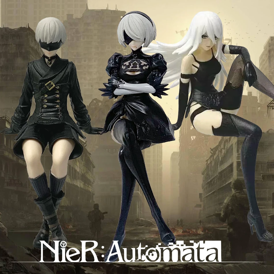 13-15CM NieR:Automata Yorha No. 2 Type B PVC No. 9 Type S Anime Action Figures Collection Ornament Model Toy kIDS Xmas Gifts