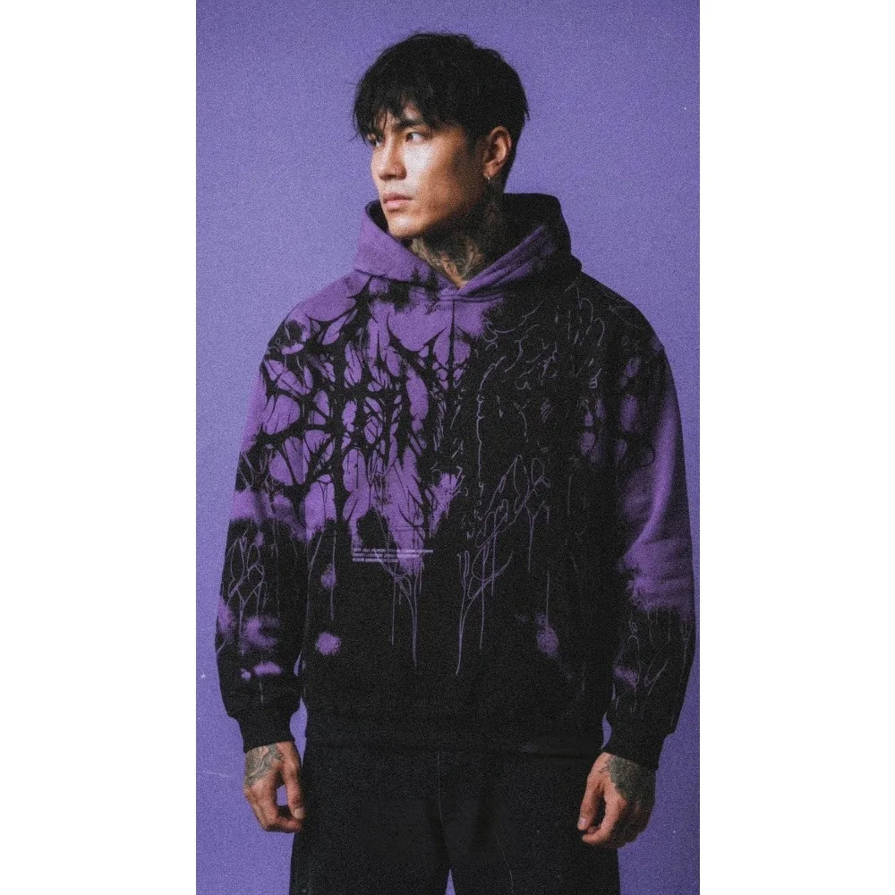 Two Piece Men's Outdoor Sports Set, Y2K Dark Gothic Hooded Sweatshirt, Men's Sweatshirt, Cheap Clothes, Street Trend, Devil - view 2