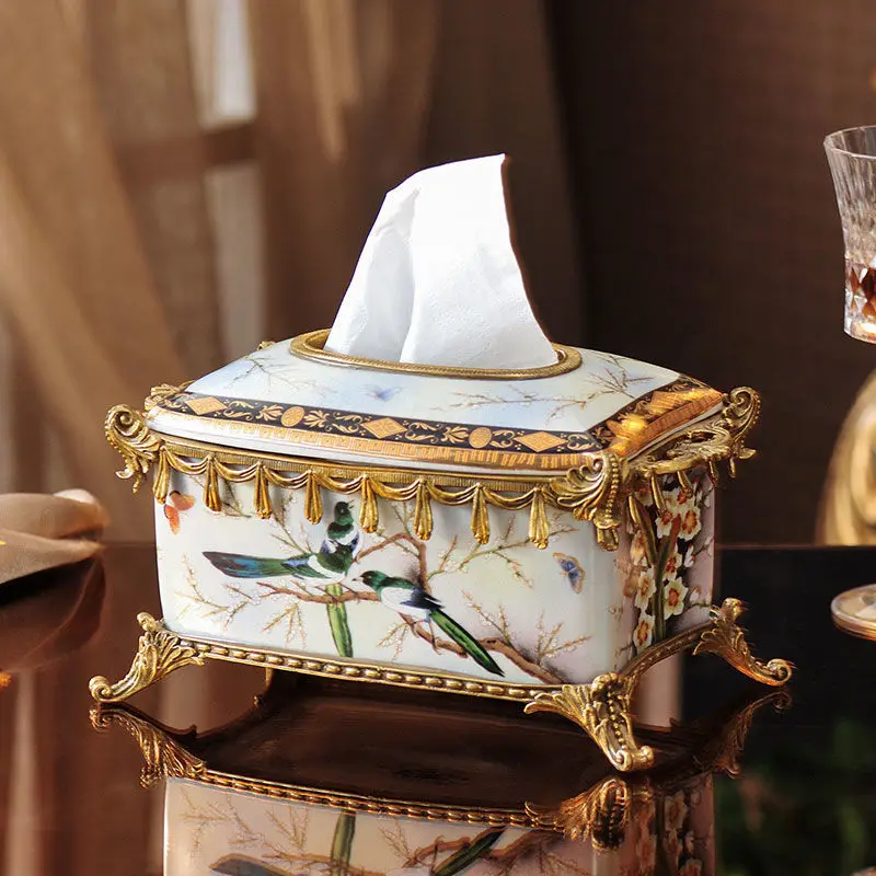 

Ceramic tissue box creative living room coffee table decorative ornament desktop paper box