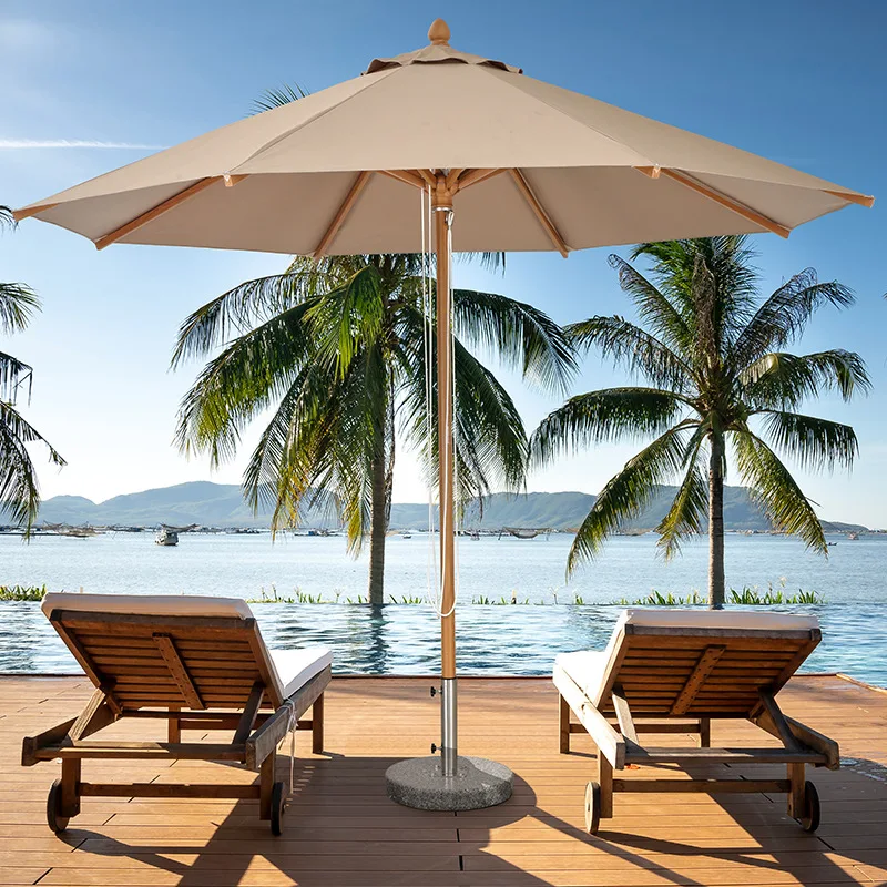 Outdoor Parasol Coffee Shop Umbrella Courtyard Umbrella Garden Central Column Umbrella Round Square Thickened High-end Luxury Su