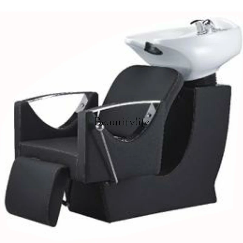 

Seated flush bed ceramic shampoo basin for hair salon